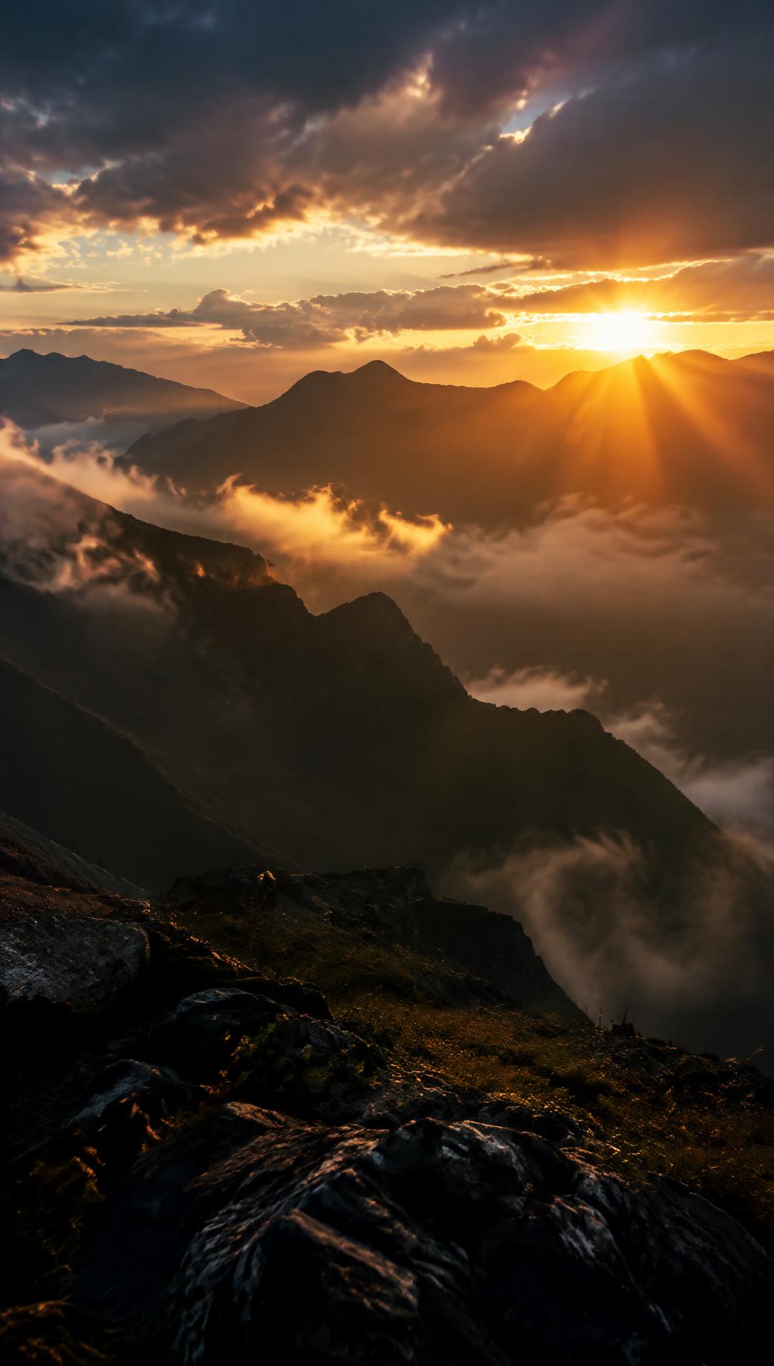 Sunrise over mountains